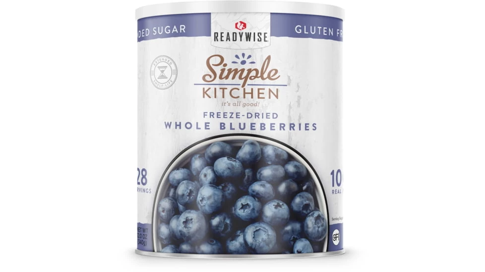 ReadyWise Simple Kitchen Freeze-Dried Whole Blueberries - 28 Serving Can 3 ReadyWise Simple Kitchen Freeze-Dried Whole Blueberries - 28 Serving Can