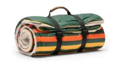 Rumpl Solid Sherpa Puffy Blanket -Outdoor Camping Equipment Store opplanet rumpl sherpa puffy forest rays 2 person tpsb fr1 2 av 2