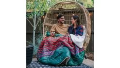 Rumpl Solid Sherpa Puffy Blanket -Outdoor Camping Equipment Store opplanet rumpl sherpa puffy forest rays 2 person tpsb fr1 2 av 3