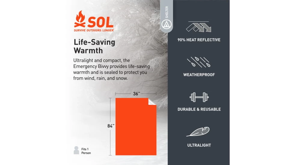 Survive Outdoors Longer Emergency Bivvy With Rescue Whistle 11 Survive Outdoors Longer Emergency Bivvy With Rescue Whistle - Image 9