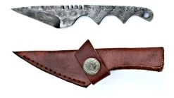 Titan Damascus Steel Fixed Blade Neck Knife, 4.9in -Outdoor Camping Equipment Store opplanet titan damascus steel fixed knife 4 9in td 062 tdk 62 av 2
