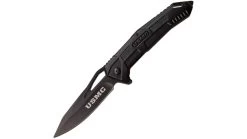 USMC Tanto Spring Assisted Knives W/Stampled Pocket Clip -Outdoor Camping Equipment Store opplanet usmc usmc framelock a o folding knife 3 5 black finish 3cr13 stainless blade black anodized aluminum handle m a1060bk main
